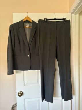 Anne Klein Charcoal Gray Women's Two-Piece Suit